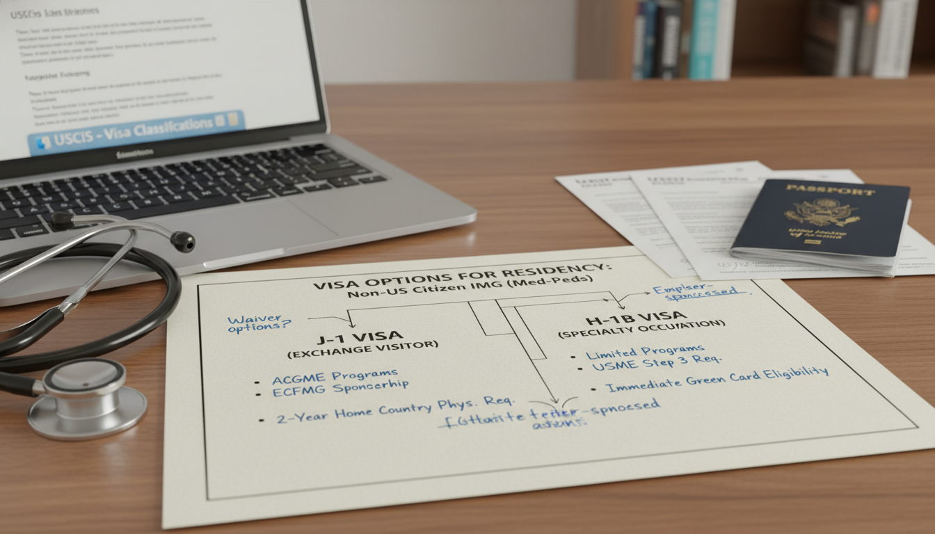 Flowchart of visa options for non-US citizen IMGs applying to med-peds residency Flowchart of visa options for non-US citizen IMGs applying to med-peds residency - non-US citizen IMG for Visa Navigation for
