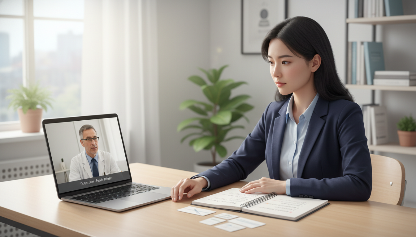 Residency applicant practicing interview answers via mock interview Residency applicant practicing interview answers via mock interview - non-US citizen IMG for Pre-Interview Preparation for No