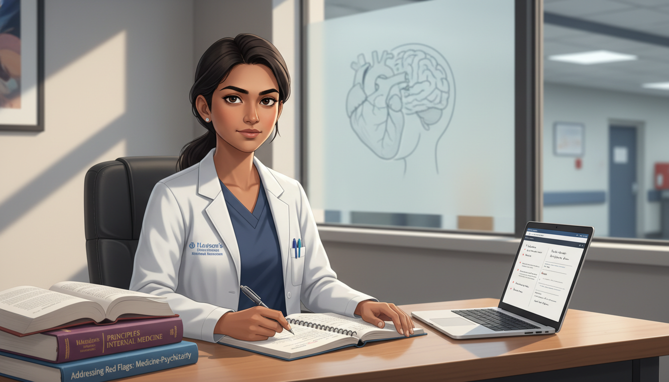 International medical graduate reflecting and studying at a desk International medical graduate reflecting and studying at a desk - non-US citizen IMG for Addressing Red Flags for Non-US Cit