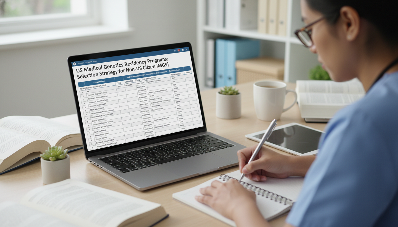 Spreadsheet of medical genetics residency programs for IMG applicants - non-US citizen IMG for Program Selection Strategy for