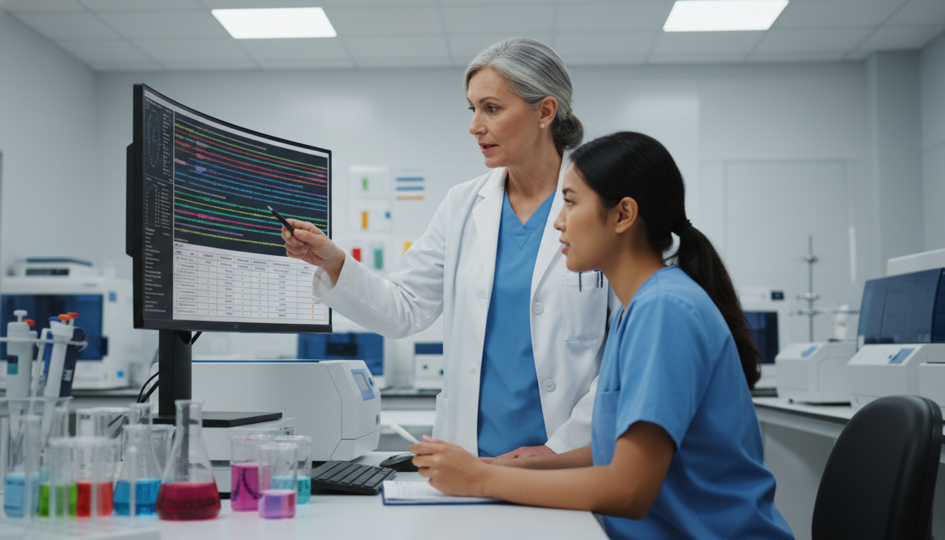 Medical genetics faculty mentoring non-US citizen IMG in a research lab Medical genetics faculty mentoring non-US citizen IMG in a research lab - non-US citizen IMG for Research Profile Building fo