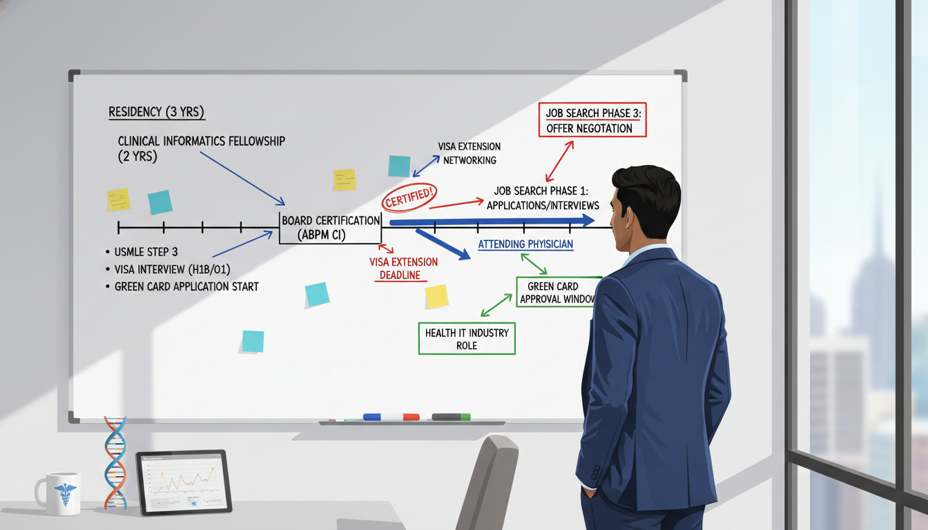Timeline planning for non-US citizen IMG clinical informatics training and job search Timeline planning for non-US citizen IMG clinical informatics training and job search - non-US citizen IMG for Job Search Tim