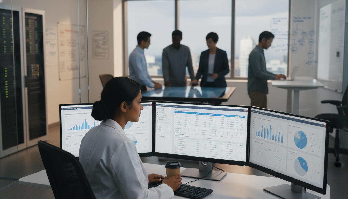 Resident physician analyzing electronic health records data - non-US citizen IMG for Low Step Score Strategies for Non-US Cit