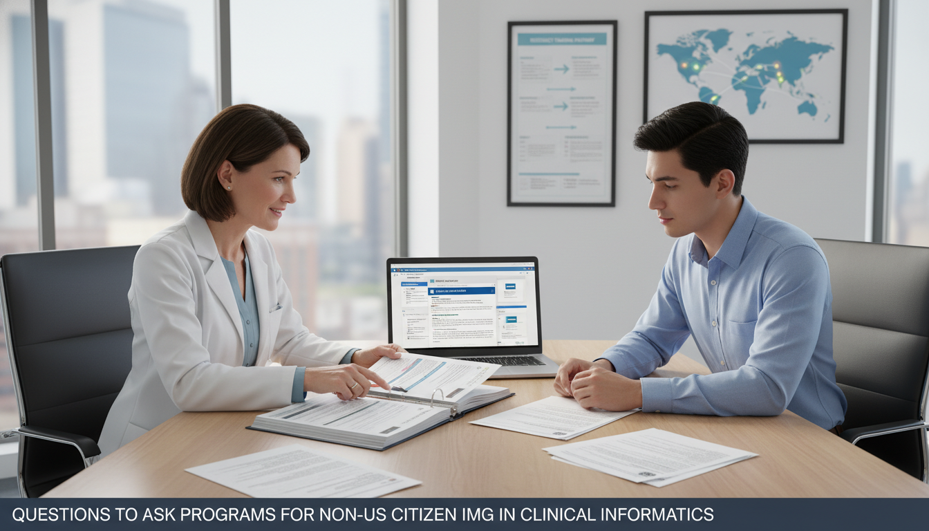 Residency program director discussing visa options with a non-US citizen IMG - non-US citizen IMG for Questions to Ask Progra