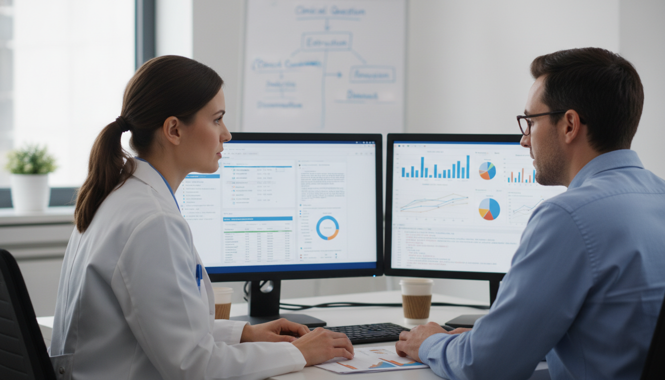 Resident working with data analyst on EHR-based clinical informatics project Resident working with data analyst on EHR-based clinical informatics project - non-US citizen IMG for Research During Residen