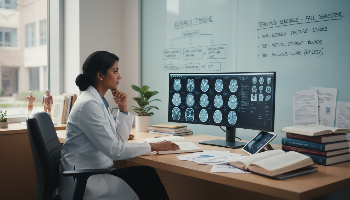 Neurologist balancing research, teaching, and clinical duties Neurologist balancing research, teaching, and clinical duties - non-US citizen IMG for Academic vs Private Practice for Non-U