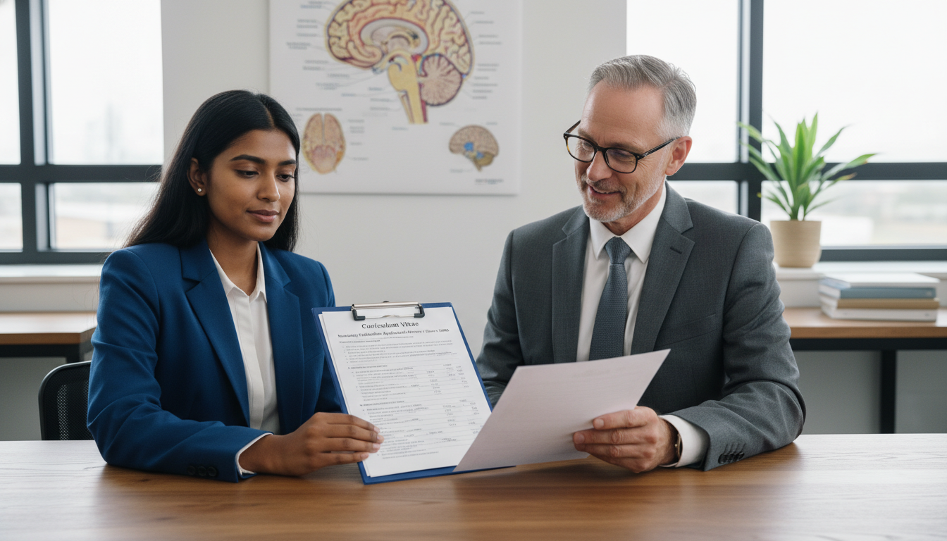 Neurology resident IMG discussing fellowship planning with mentor Neurology resident IMG discussing fellowship planning with mentor - non-US citizen IMG for Fellowship Preparation for Non-US