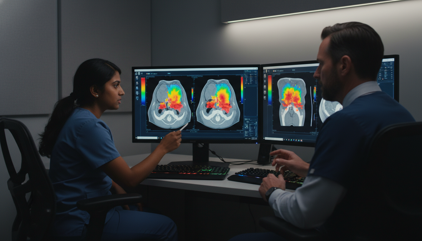 Nuclear medicine resident reviewing PET/CT images with an attending - non-US citizen IMG for Common Interview Questions for N