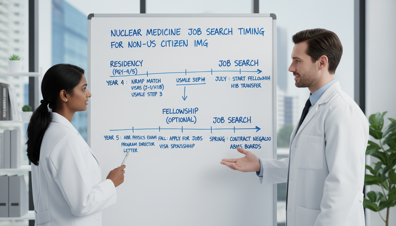 Timeline planning for nuclear medicine IMG job search - non-US citizen IMG for Job Search Timing for Non-US Citizen IMG in Nu