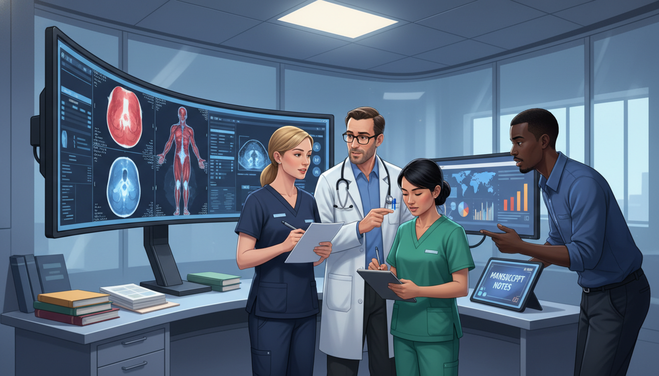 Nuclear medicine research team reviewing PET-CT images and data Nuclear medicine research team reviewing PET-CT images and data - non-US citizen IMG for Research Profile Building for Non-US