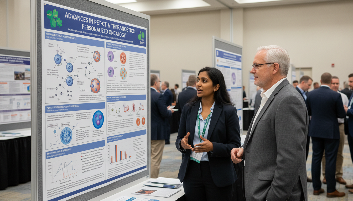 International medical graduate presenting nuclear medicine research poster International medical graduate presenting nuclear medicine research poster - non-US citizen IMG for Research Profile Building