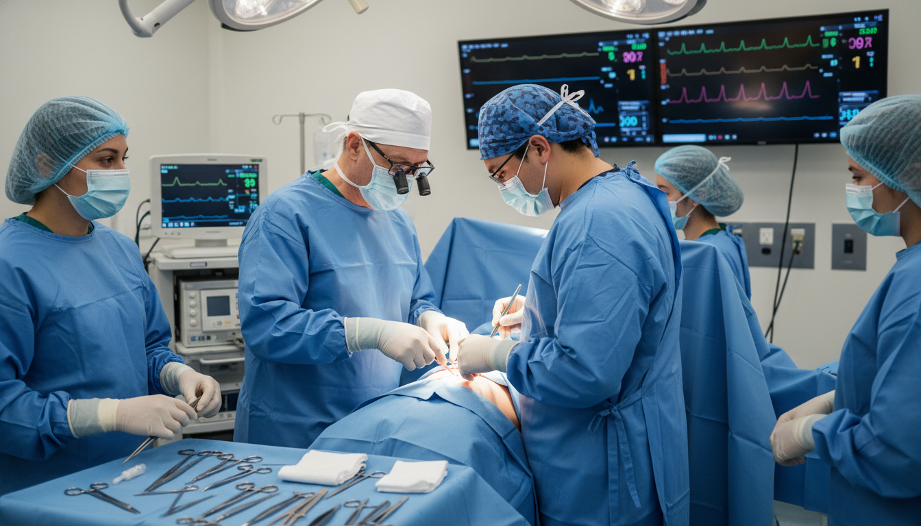 OB GYN resident performing cesarean section in operating room OB GYN resident performing cesarean section in operating room - non-US citizen IMG for Case Volume Evaluation for Non-US Citi