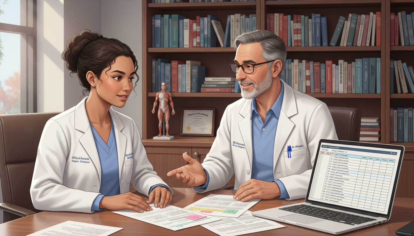 OB GYN resident speaking with mentor about fellowship options OB GYN resident speaking with mentor about fellowship options - non-US citizen IMG for Fellowship Preparation for Non-US Citi