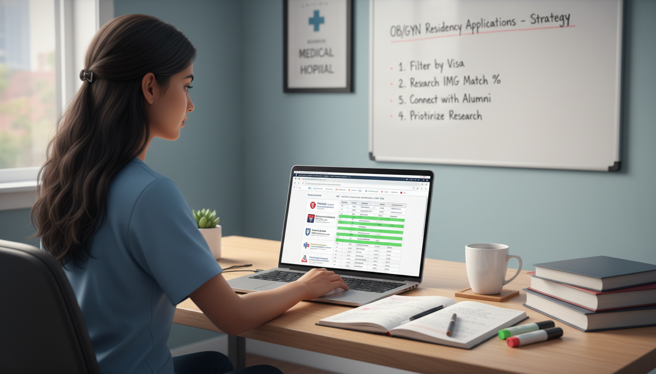 Non-US citizen IMG reviewing OB GYN residency program websites and match data - non-US citizen IMG for Program Selection Stra