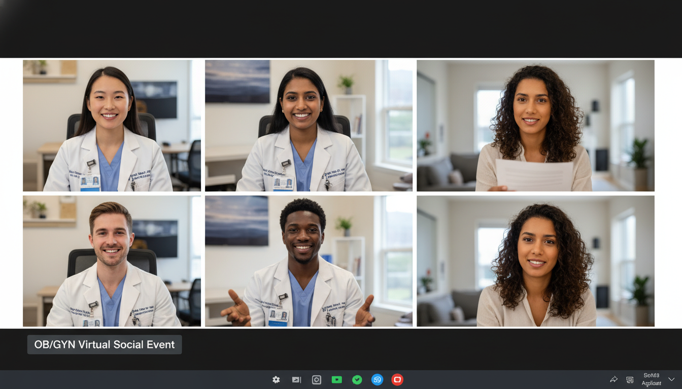OB GYN residents discussing questions during a virtual meet and greet - non-US citizen IMG for Questions to Ask Programs for