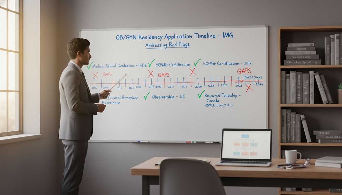 Non-US citizen IMG reviewing red flags in residency application timeline Non-US citizen IMG reviewing red flags in residency application timeline - non-US citizen IMG for Addressing Red Flags for No