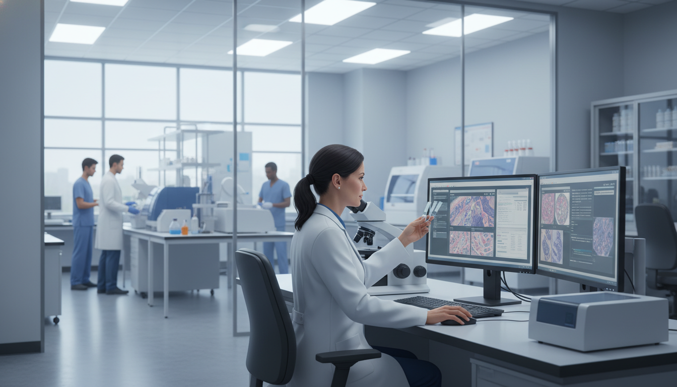 Community hospital pathology lab representing private practice setting Community hospital pathology lab representing private practice setting - non-US citizen IMG for Academic vs Private Practice