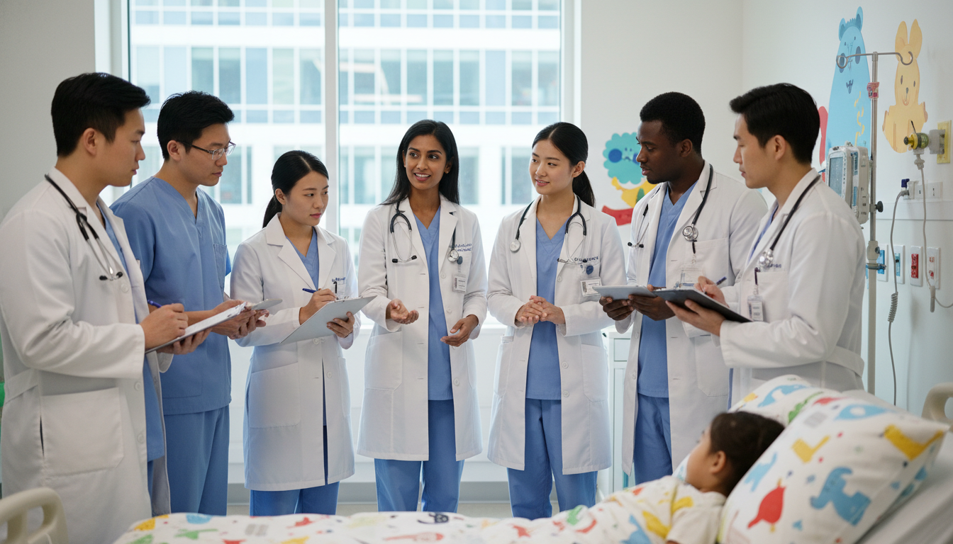 Pediatrician teaching residents in an academic children's hospital Pediatrician teaching residents in an academic children's hospital - non-US citizen IMG for Academic vs Private Practice for
