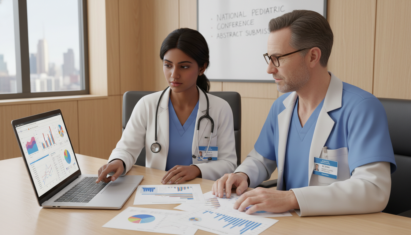 Pediatric fellow candidate discussing research with mentor - non-US citizen IMG for Fellowship Preparation for Non-US Citizen