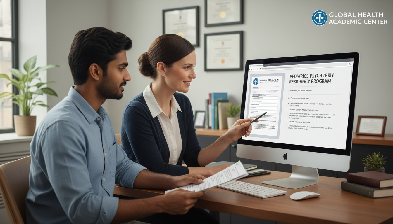 International medical graduate discussing visa options with residency program coordinator International medical graduate discussing visa options with residency program coordinator - non-US citizen IMG for H-1B Spons