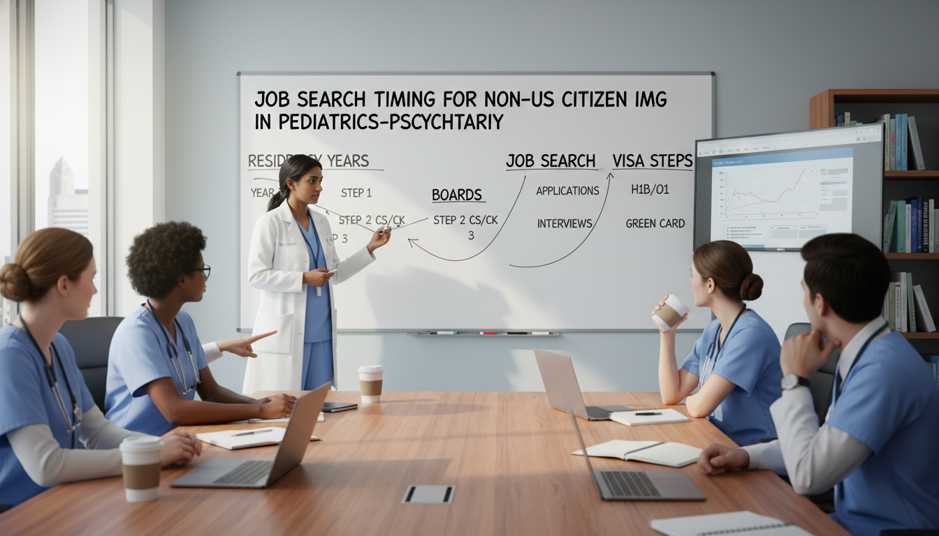 Timeline planning for pediatrics-psychiatry resident job search - non-US citizen IMG for Job Search Timing for Non-US Citizen