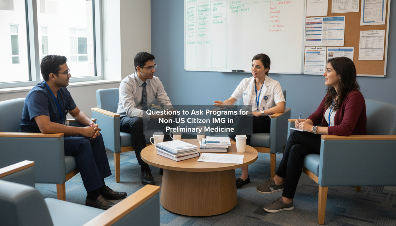 Residency interview group conversation with international medical graduate - non-US citizen IMG for Questions to Ask Programs