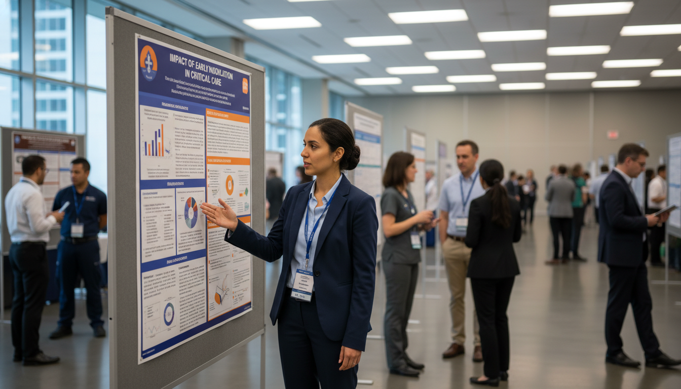 International medical graduate presenting a clinical research poster - non-US citizen IMG for Research Profile Building for N