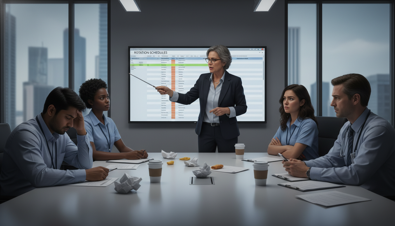 Residency program meeting showing tension and concern among trainees Residency program meeting showing tension and concern among trainees - non-US citizen IMG for Resident Turnover Warning Signs