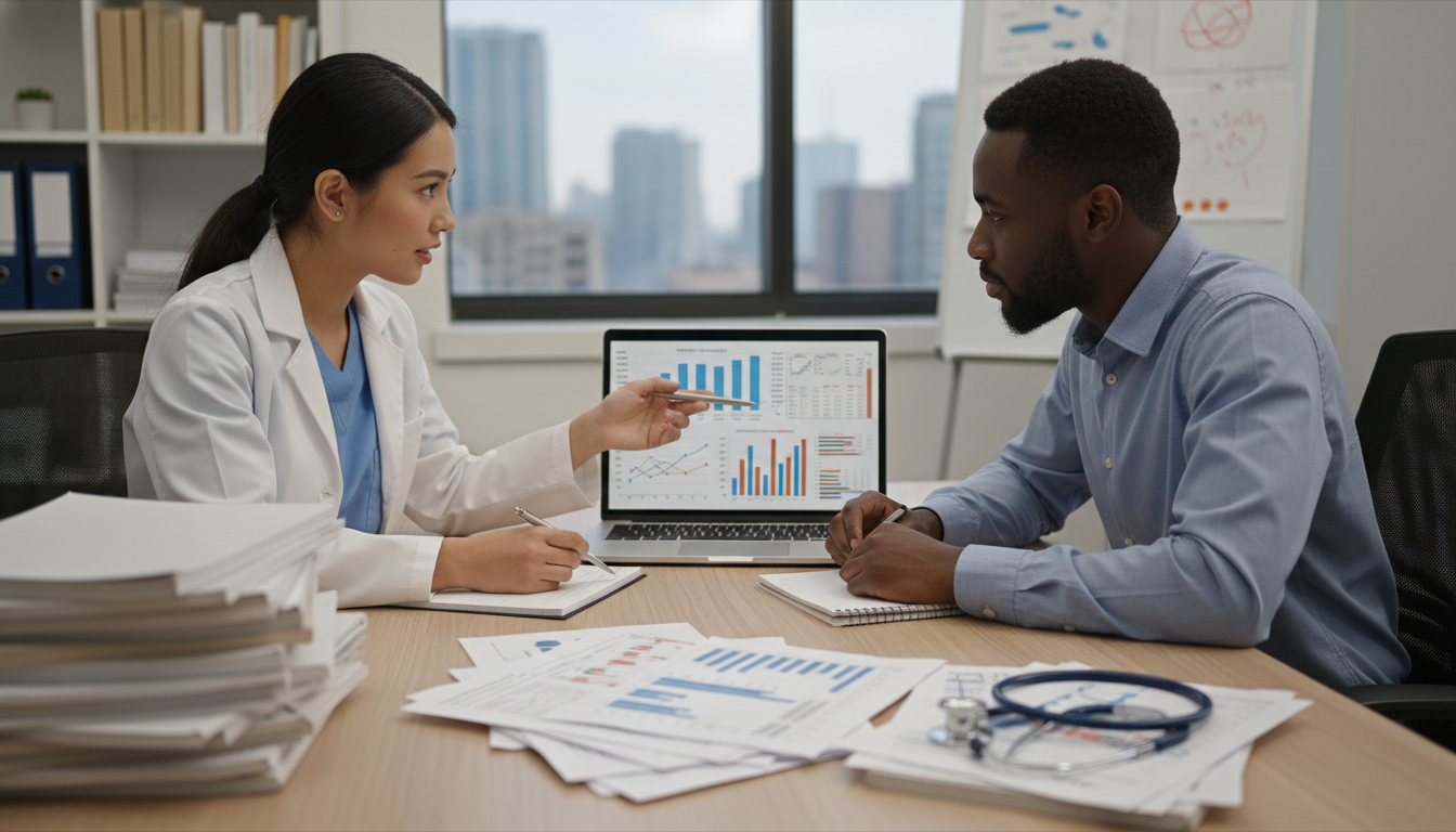 Surgical resident and IMG collaborating on data analysis for research - non-US citizen IMG for Research Profile Building for