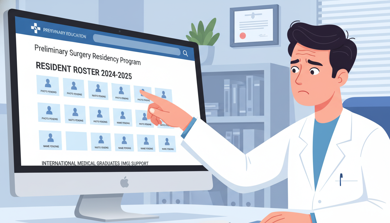 Program website with missing surgery residents Program website with missing surgery residents - non-US citizen IMG for Resident Turnover Warning Signs for Non-US Citizen IM