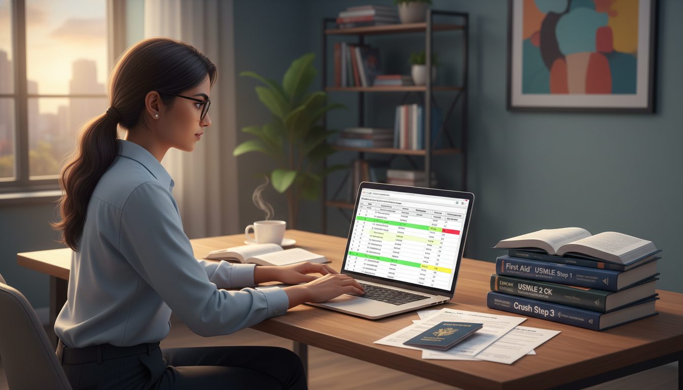 International medical graduate reviewing psychiatry rotation options on a laptop International medical graduate reviewing psychiatry rotation options on a laptop - non-US citizen IMG for Away Rotation Strat