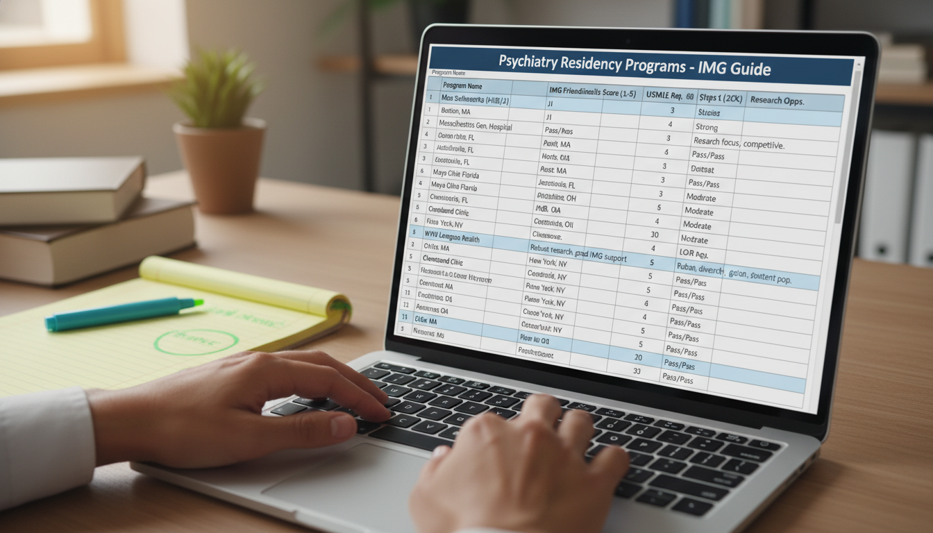Spreadsheet of psychiatry residency program research for IMGs Spreadsheet of psychiatry residency program research for IMGs - non-US citizen IMG for How to Research Programs for Non-US Ci