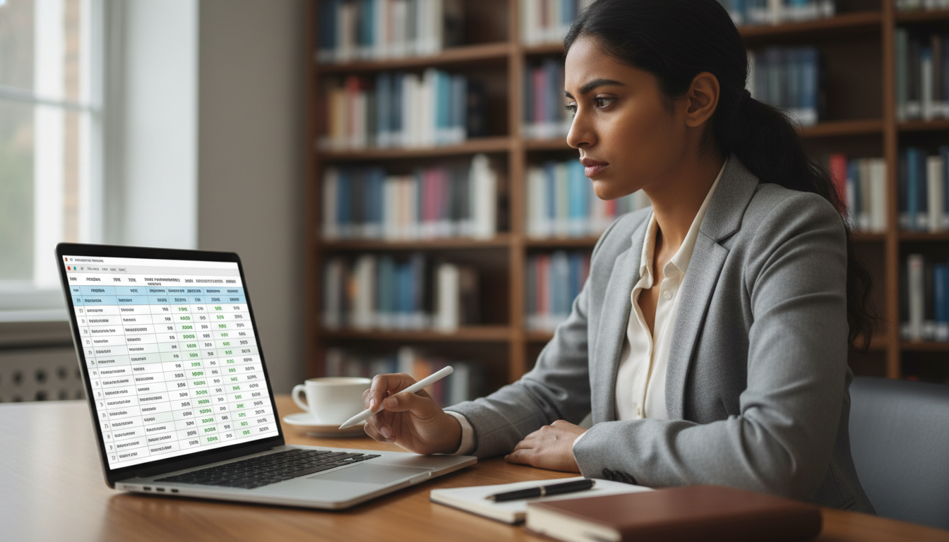 Resident doctor reviewing psychiatry residency programs on a laptop - non-US citizen IMG for Program Selection Strategy for N