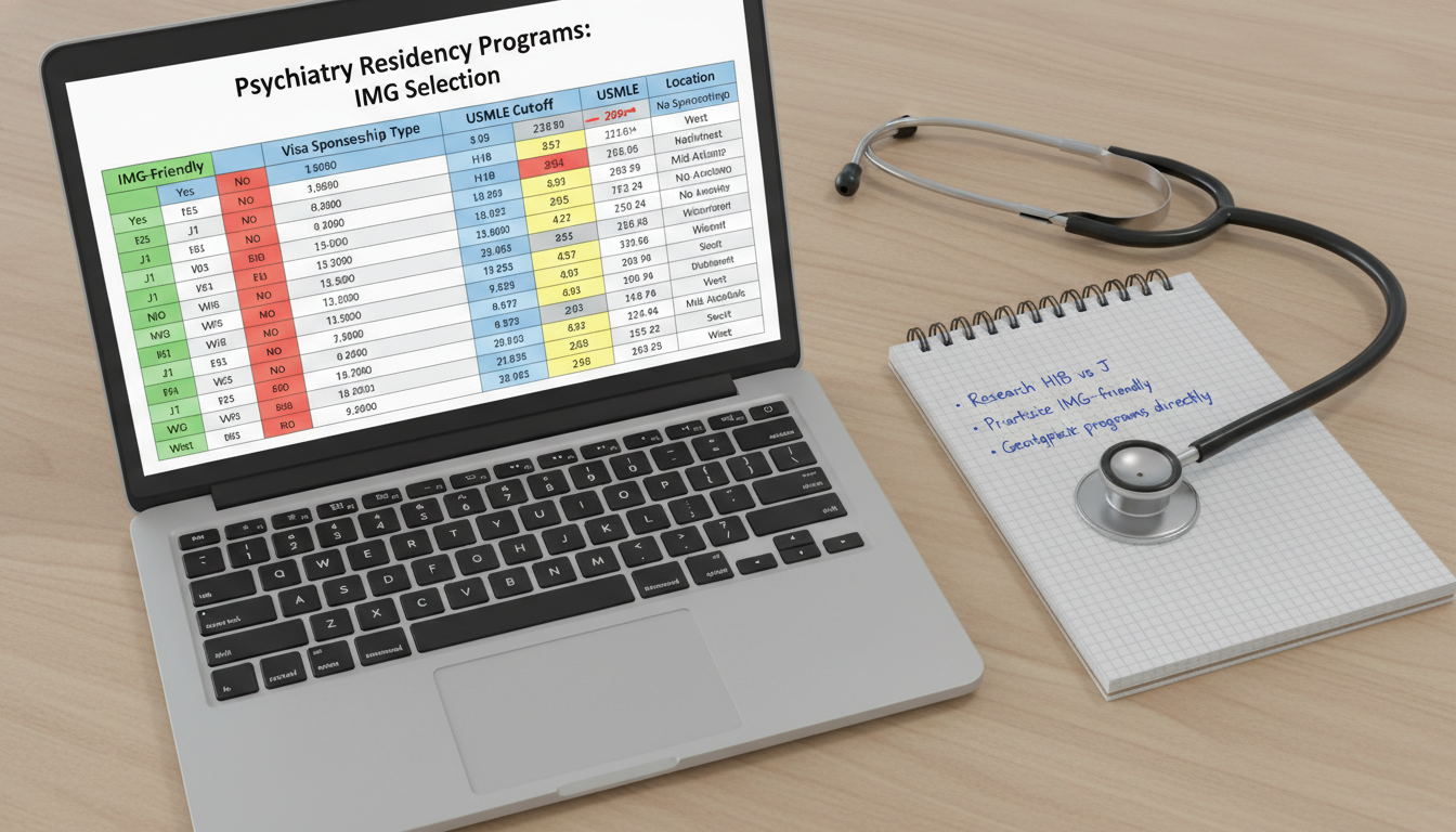 Spreadsheet of psychiatry programs with IMG and visa filters - non-US citizen IMG for Program Selection Strategy for Non-US C