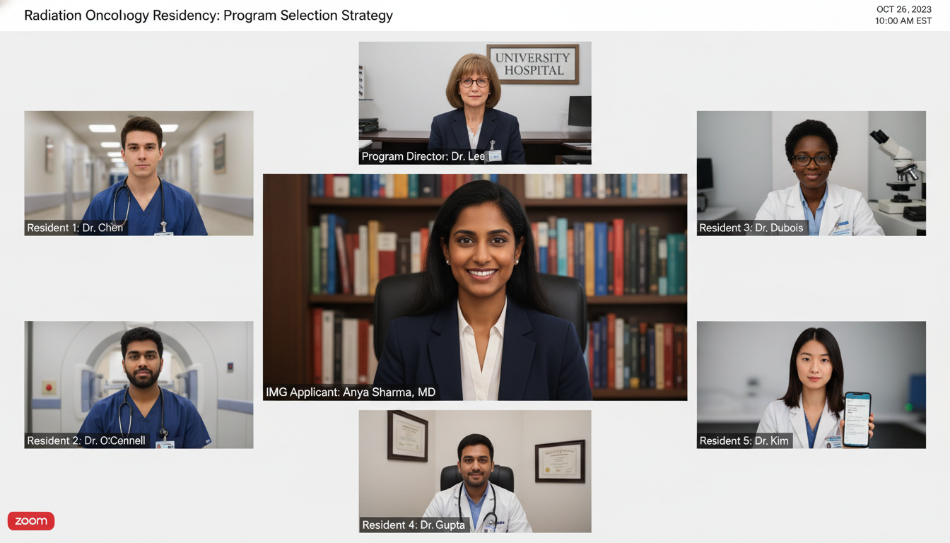 Teleconference meet with radiation oncology residents and an IMG applicant Teleconference meet with radiation oncology residents and an IMG applicant - non-US citizen IMG for Program Selection Strateg