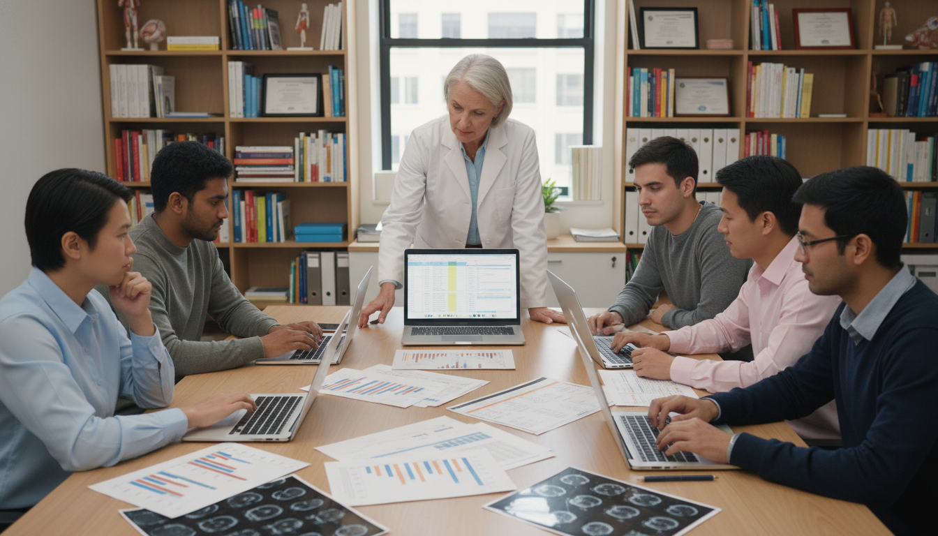 Non-US IMG collaborating on radiation oncology research in a shared workspace Non-US IMG collaborating on radiation oncology research in a shared workspace - non-US citizen IMG for Research Profile Build