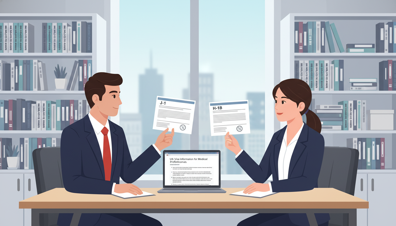 International medical graduate meeting with GME office about J-1 and H-1B visa options International medical graduate meeting with GME office about J-1 and H-1B visa options - non-US citizen IMG for Visa Navigati