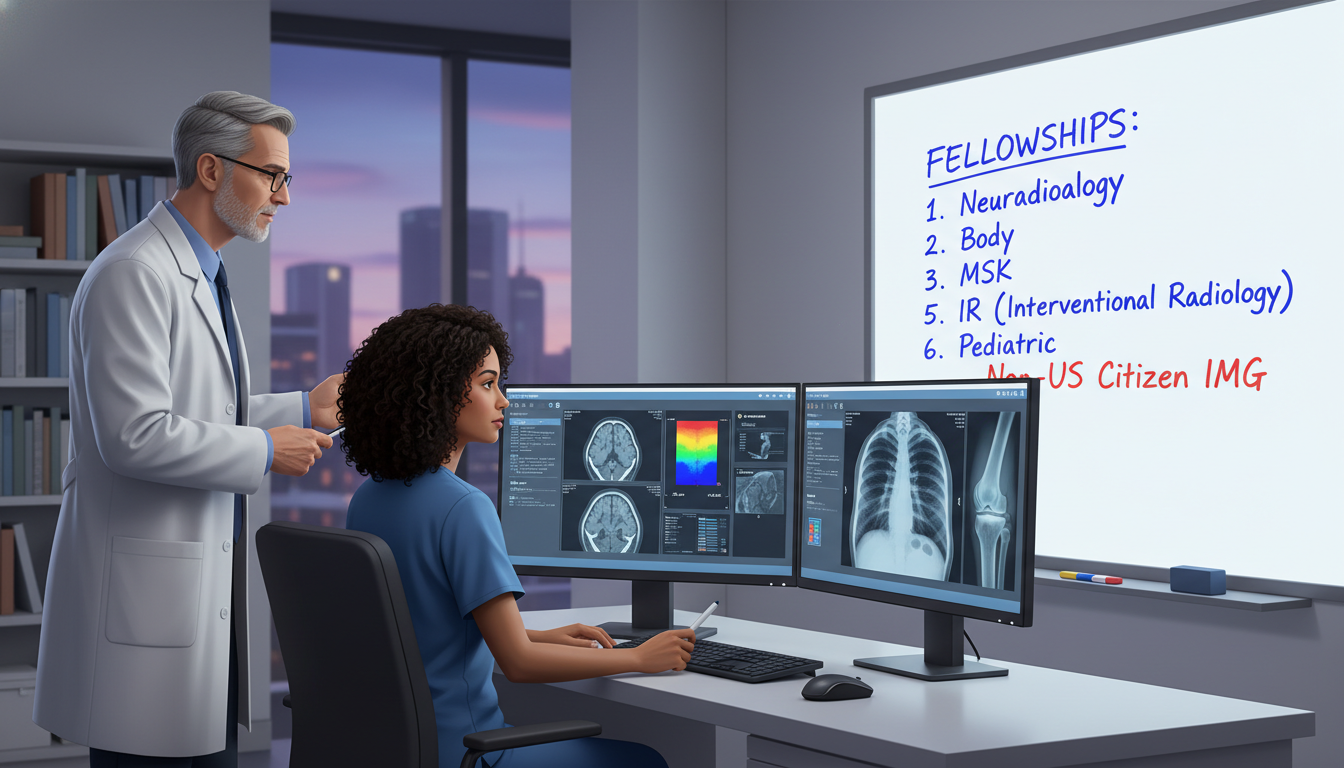 Radiology resident exploring subspecialty options and fellowship paths - non-US citizen IMG for Fellowship Preparation for No