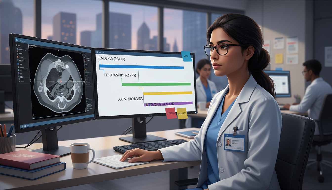 Radiology resident mapping out long-term career timeline - non-US citizen IMG for Job Search Timing for Non-US Citizen IMG in