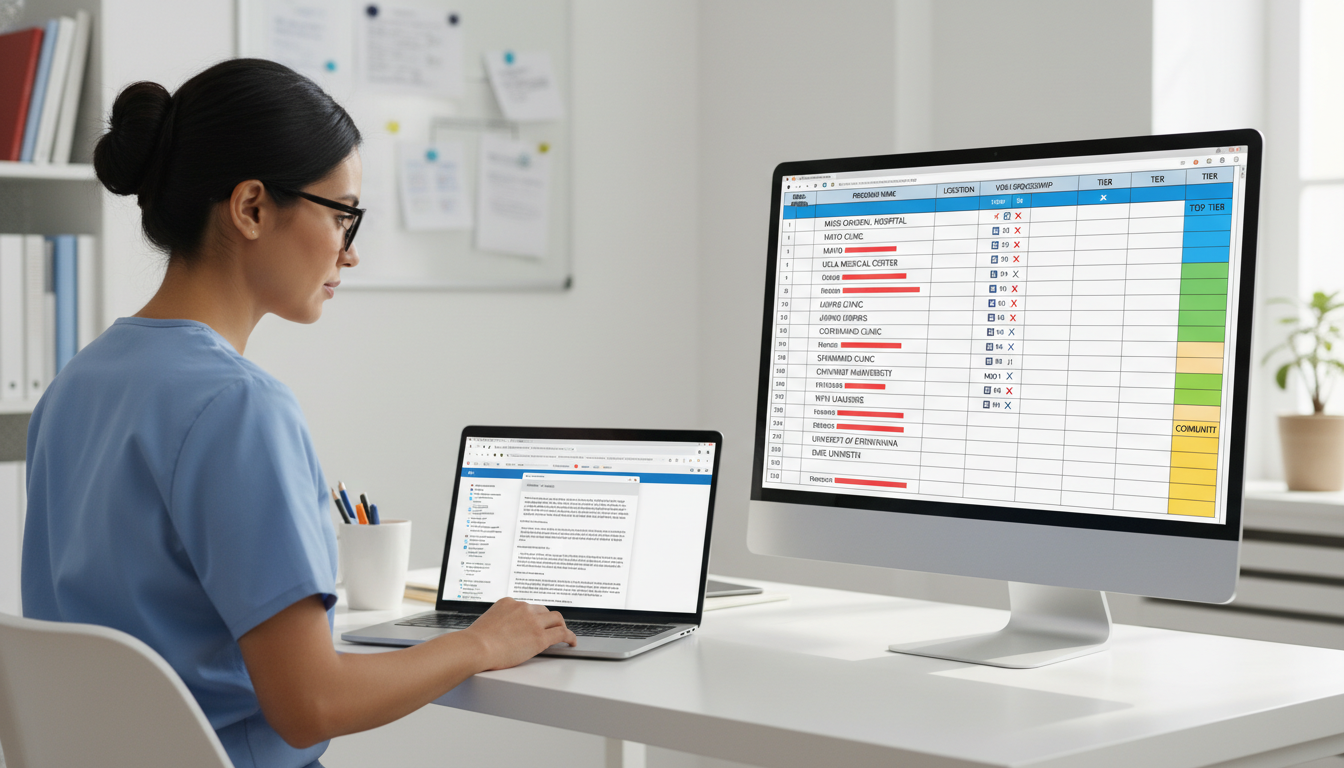 International medical graduate organizing a residency program application spreadsheet - non-US citizen IMG for Program Select