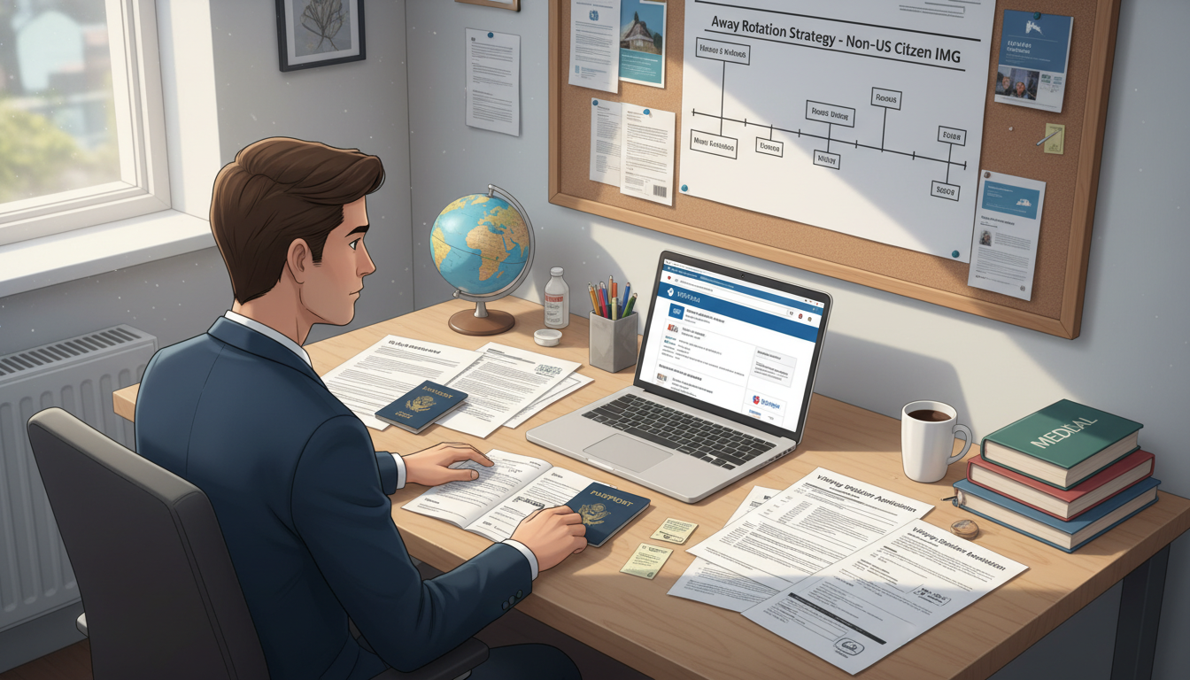 Non-US citizen IMG organizing visa documents and away rotation applications Non-US citizen IMG organizing visa documents and away rotation applications - non-US citizen IMG for Away Rotation Strategy f