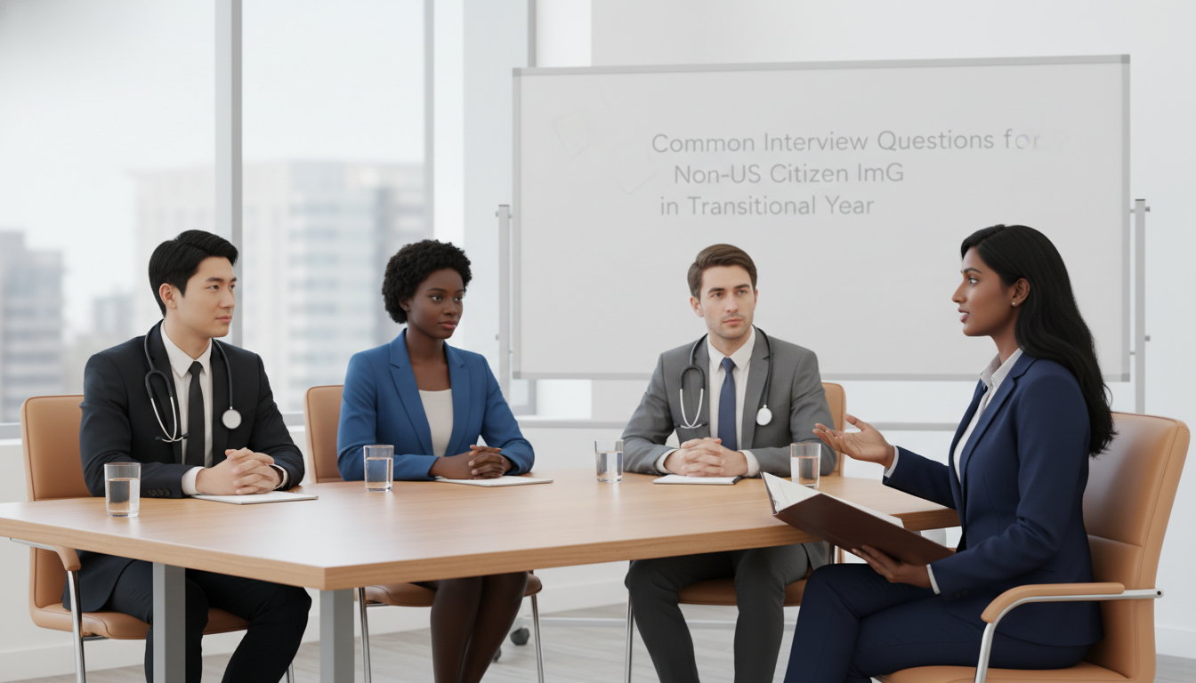 Residency interview panel speaking with an international medical graduate Residency interview panel speaking with an international medical graduate - non-US citizen IMG for Common Interview Questions
