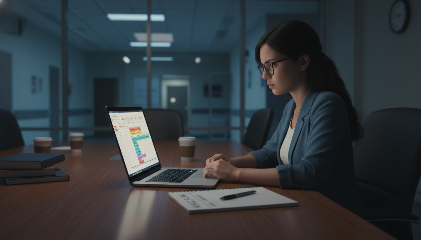 Foreign national transitional year resident analyzing job search timeline on laptop Foreign national transitional year resident analyzing job search timeline on laptop - non-US citizen IMG for Job Search Timin