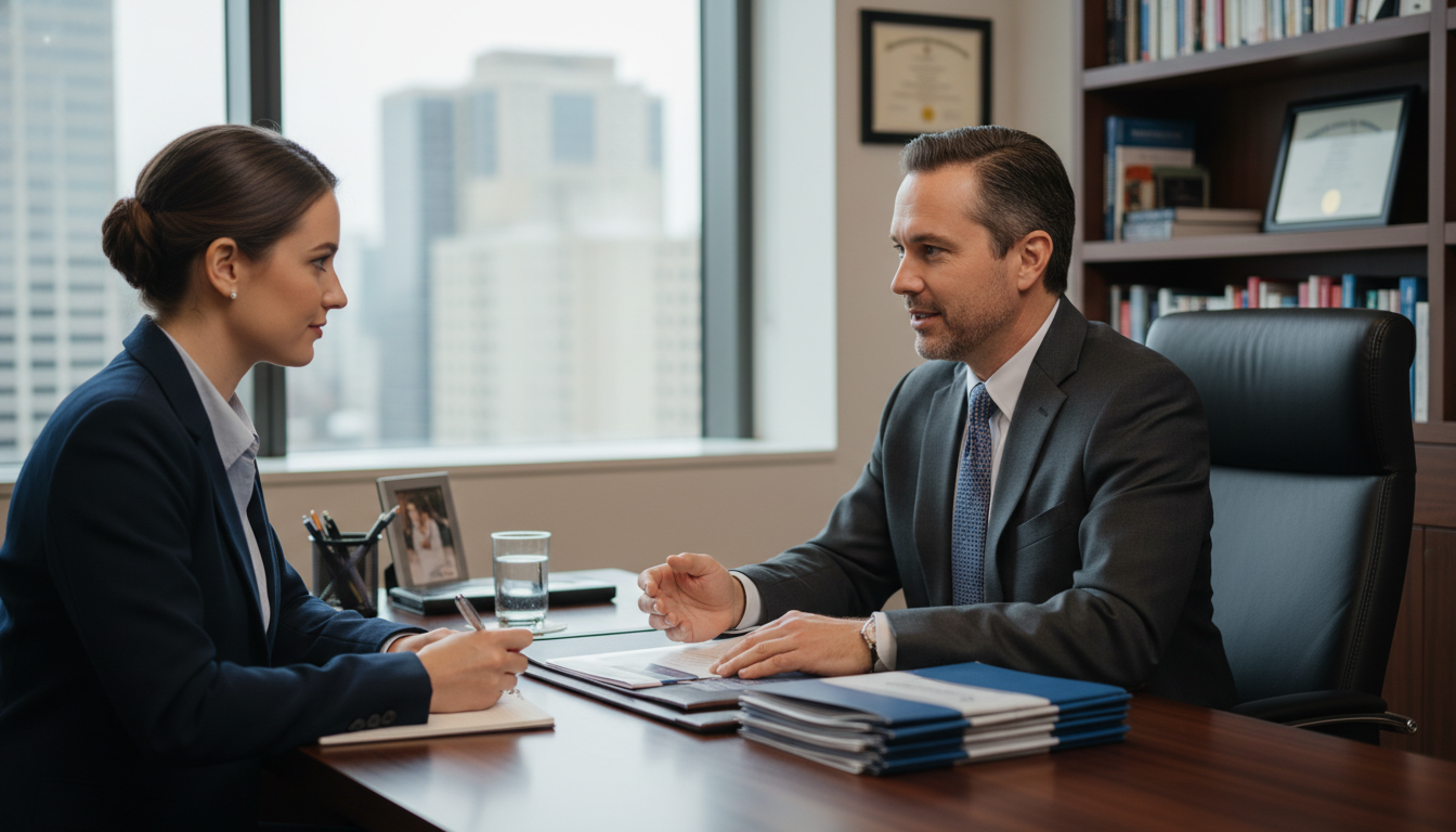 Residency program director and international medical graduate engaged in professional discussion Residency program director and international medical graduate engaged in professional discussion - non-US citizen IMG for Pre