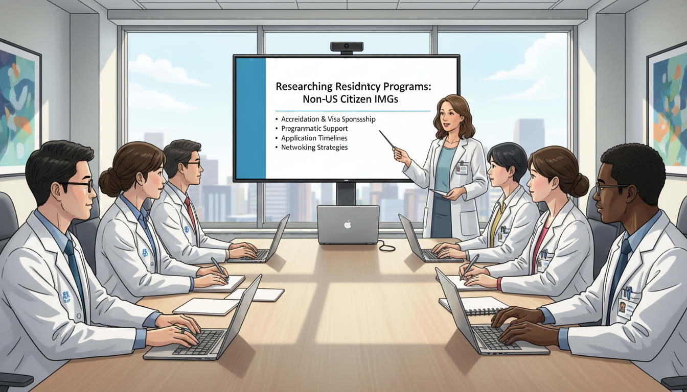 Transitional year residents in a teaching conference - non-US citizen IMG for How to Research Programs for Non-US Citizen IMG