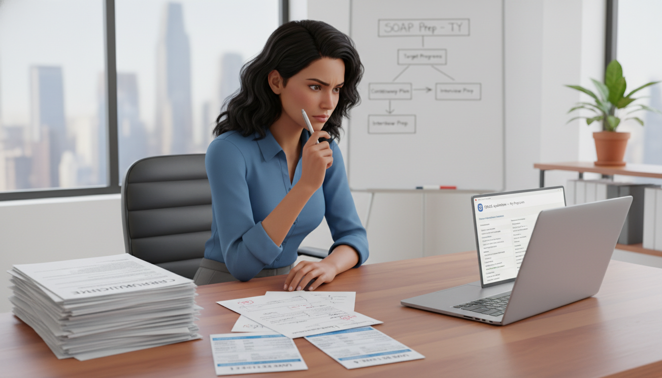 International medical graduate reviewing ERAS application for SOAP transitional year preparation - non-US citizen IMG for SOA