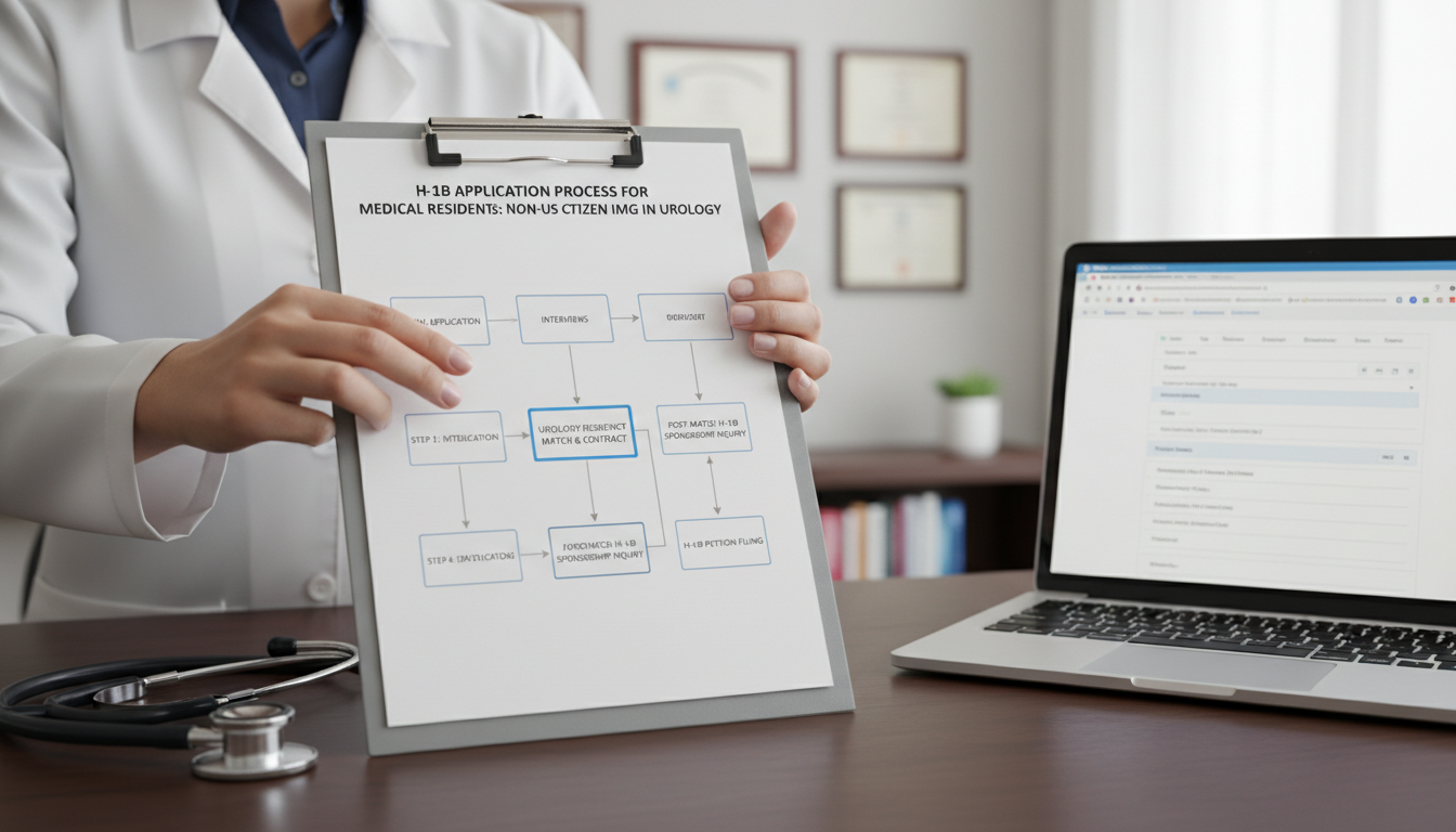 Flowchart of H-1B visa process for urology residency applicants Flowchart of H-1B visa process for urology residency applicants - non-US citizen IMG for H-1B Sponsorship Programs for Non-US