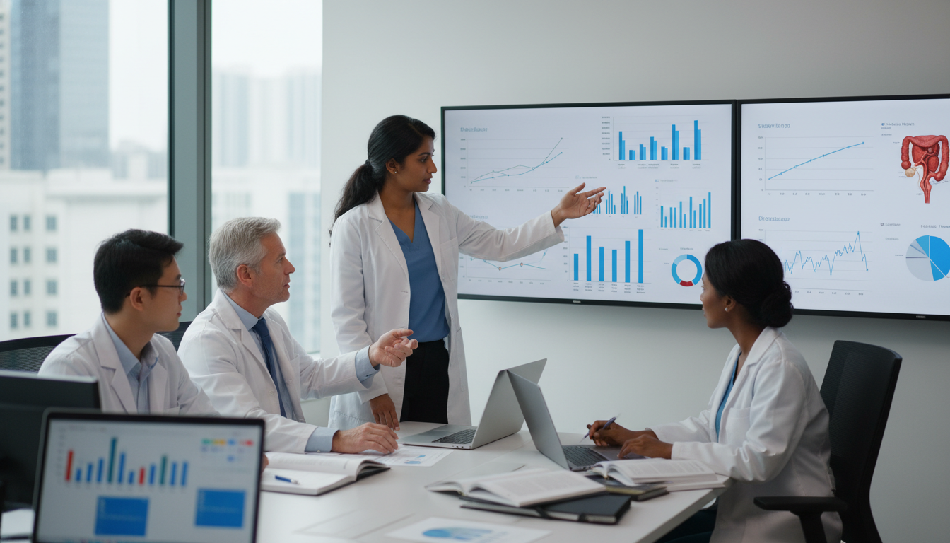 Urology research team collaborating on data analysis Urology research team collaborating on data analysis - non-US citizen IMG for Research Profile Building for Non-US Citizen IM