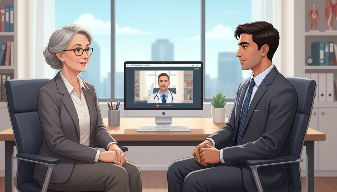 Non-US Citizen IMG Participating in a Mock SOAP Interview - non-US citizen IMG for SOAP Preparation for Non-US Citizen IMG in