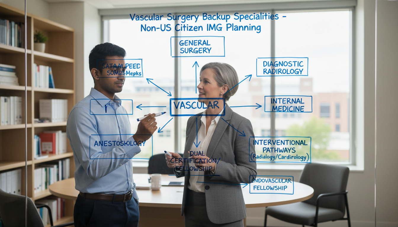 Decision matrix for backup specialties for vascular surgery-focused IMG Decision matrix for backup specialties for vascular surgery-focused IMG - non-US citizen IMG for Backup Specialty Planning fo